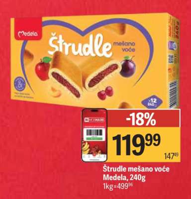 Štrudle mešano voće Medela , 240g