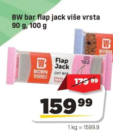 BW bar flap jack više vrsta 90 g, 100 g