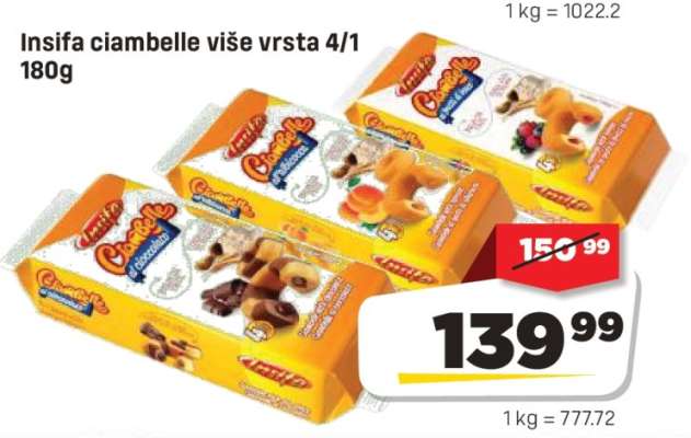 Insifa ciambelle više vrsta 4/1 180g