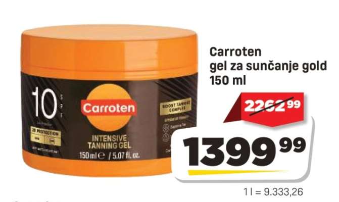 Carroten gel za sunčanje gold 150 ml