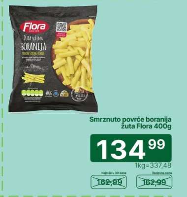 Smrznuto povrće boranija žuta Flora 400g