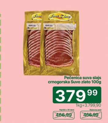 Pečenica suva slajs crnogorska Suvo zlato 100g