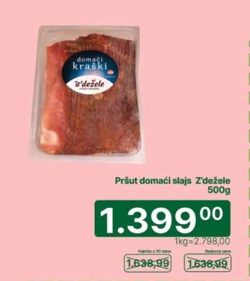 Pršut domaći slajs Z'dežele