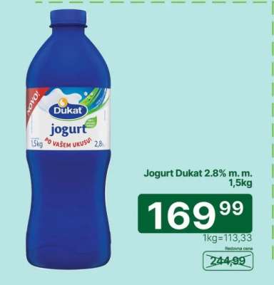 Jogurt Dukat 2,8% m.m. 1,5kg
