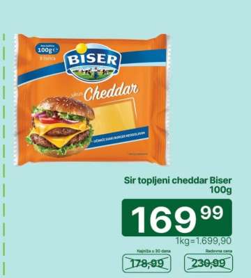 Sir topljeni cheddar Biser