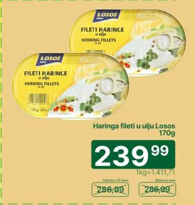 Haringa fileti u ulju Losos 170g