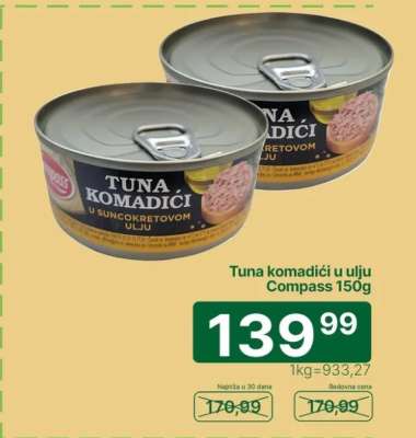 Tuna komadići u ulju Compass 150g