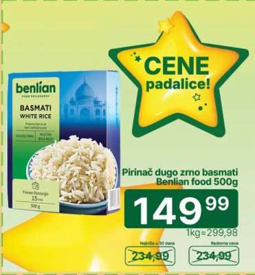 Pirinač dugo zrno basmati Benlian food 500g