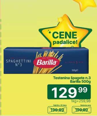 Testenina špagete n.3 Barilla 500g