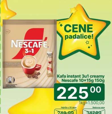 Kafa instant 3u1 creamy Nescafe 10×15g 150g