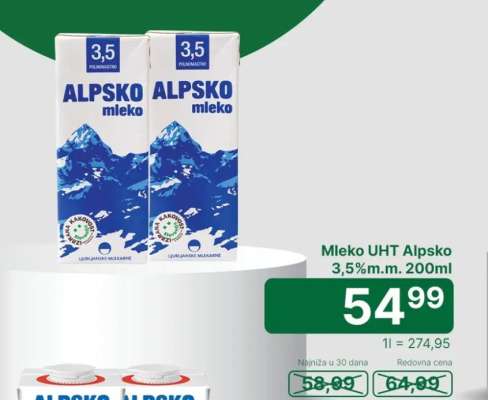 Mleko UHT Alpsko 3,5%m.m. 200ml