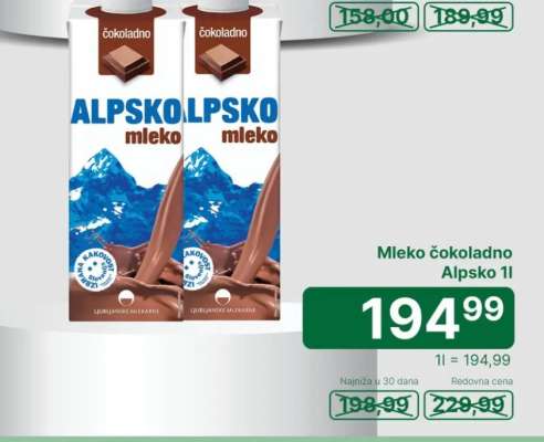 Mleko čokoladno Alpsko 1l
