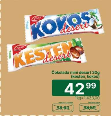 Čokolada mini desert 30g