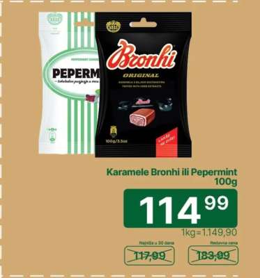Karamela Bronhi ili Pepermint