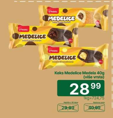 Keks Medelice Medela 40g (više vrsta)