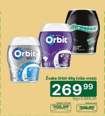 Žvake Orbit 46g (više vrsta)