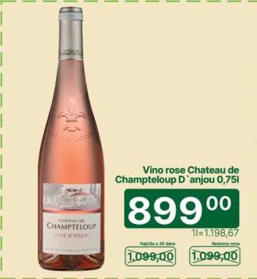 Vino rose Chateau de Champteloup D`anjou 0,75l