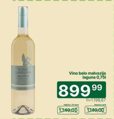 Vino belo malvazija Laguna 0,75l