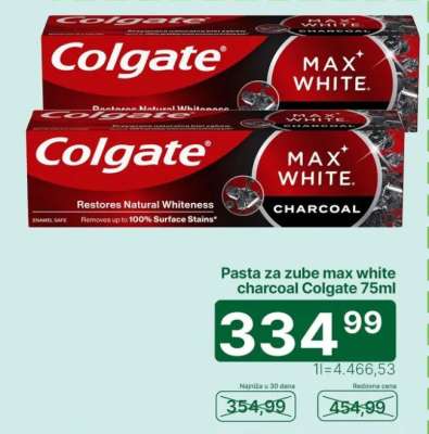 Pasta za zube max white charcoal Colgate 75ml