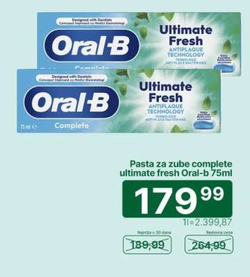 Pasta za zube complete ultimate fresh Oral-B 75ml