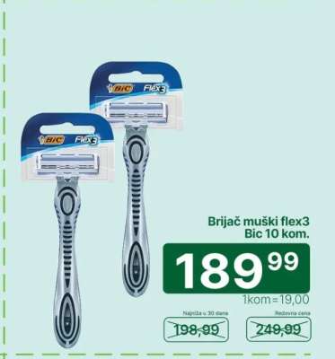 Brijač muški flex3 Bic 10 kom.