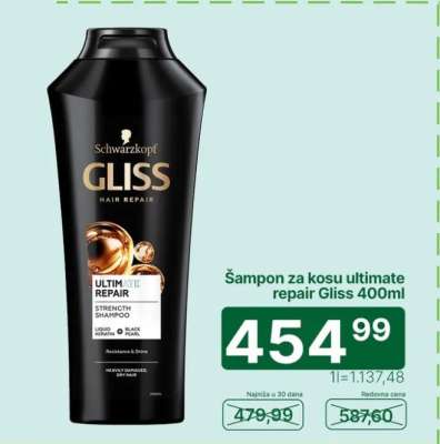 Šampon za kosu ultimate repair Gliss 400ml