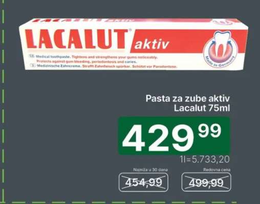 Pasta za zube aktiv Lacalut 75ml