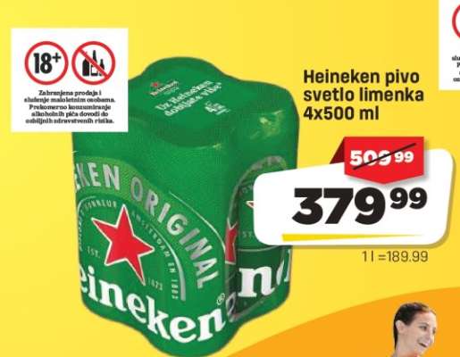 Heineken pivo svetlo limenka 4x500 ml