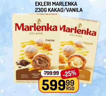 Ekleri Marlenka 230g Kakao/Vanila