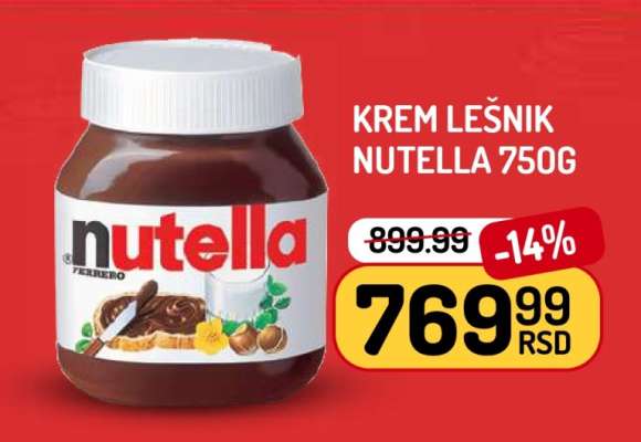KREM LEŠNIK NUTELLA 750G
