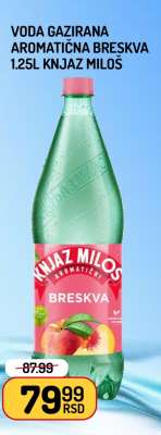 Voda gazirana aromatična breskva 1.25L Knjaz Miloš
