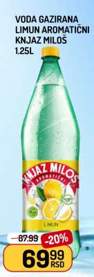 Voda Gazirana Limun Aromatični Knjaz Miloš 1.25L