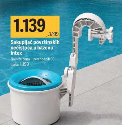 Sakupljač površinskih nečistoća u bazenu Intex
