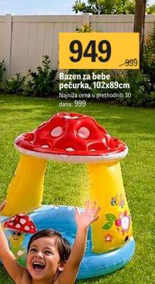 Bazen za bebe pečurka, 102x89cm