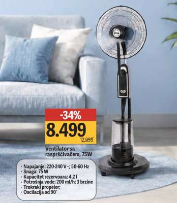 Ventilator sa raspršivačem, 75W