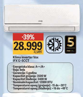 Klima Inverter Vox IFX12-SCCT