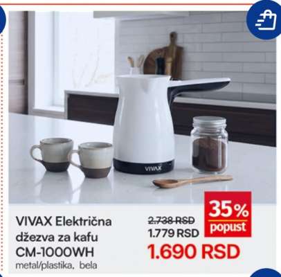 VIVAX Električna džezva za kafu CM-1000WH