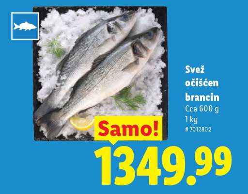Svež očišćen brancin