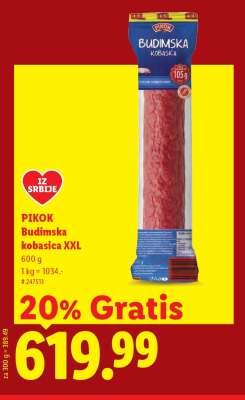 Pikok Budimska kobasica XXL