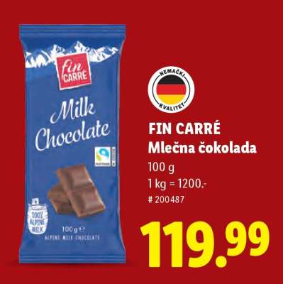 Fin Carré Mlečna čokolada