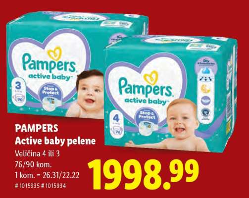 Pampers active baby pelene