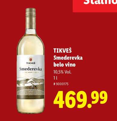 Tikveš Smederevka belo vino
