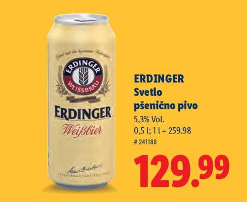 Erdinger Svetlo pšenično pivo