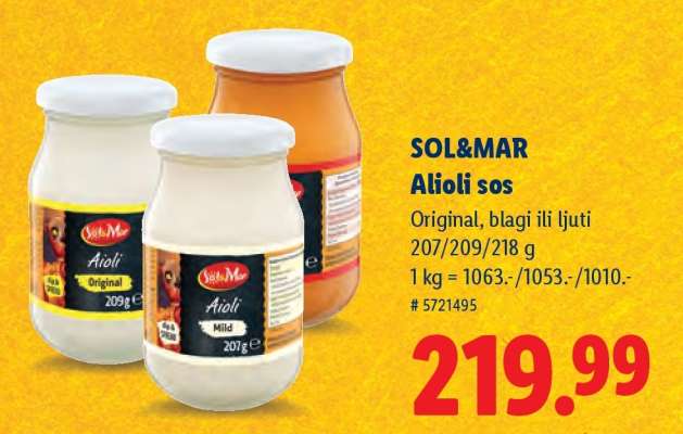 SOL&MAR Alioli sos