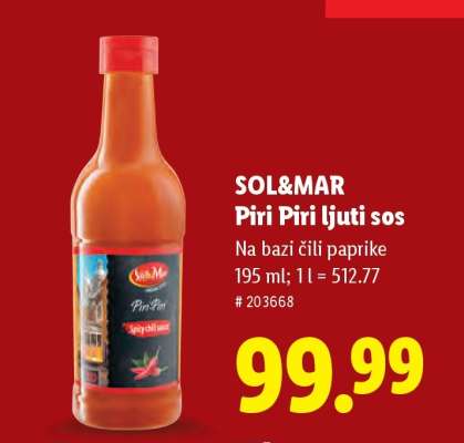 SOL&MAR Piri Piri ljuti sos