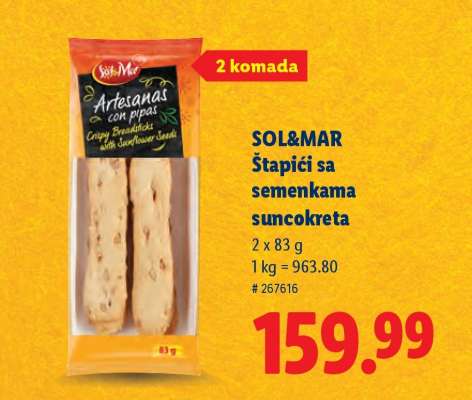 Sol&Mar Štapići sa semenkama suncokreta