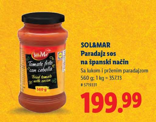 Sol&Mar Paradajz sos na španski način