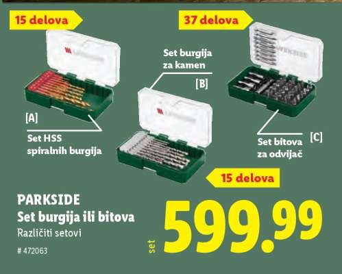 PARKSIDE Set burgija ili bitova