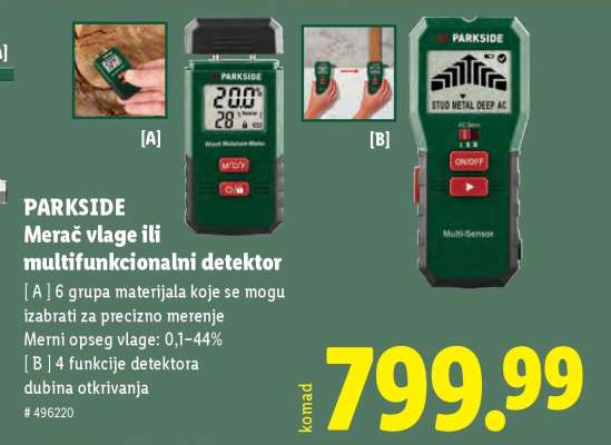 PARKSIDE Merač vlage ili multifunkcionalni detektor