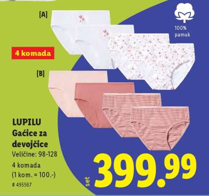 Lupilu Gaćice za devojčice